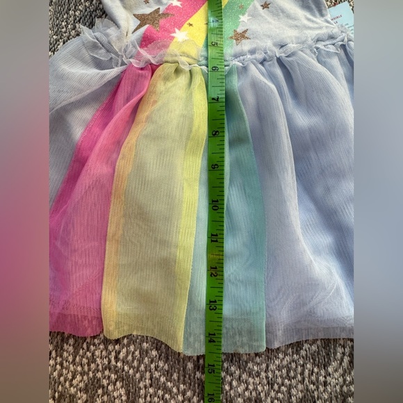 NWT CAT & JACK Rainbow Powder Blue Tulle Dress w/ Bloomers - 12 Months - Picture 6 of 9